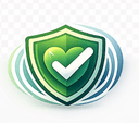 Shield with heart and checkmark — verify before launch