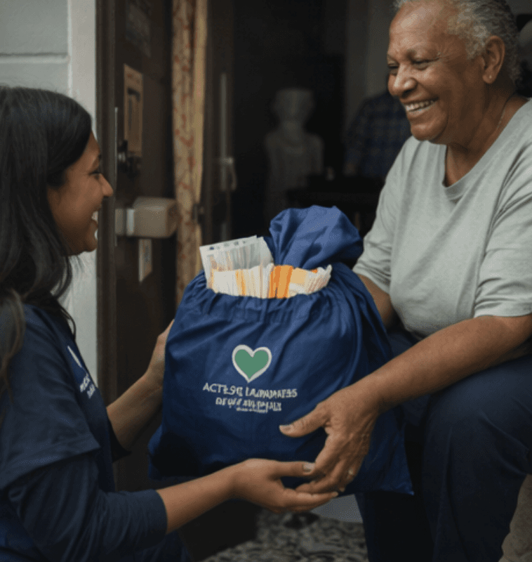 Neighbors and volunteers helping each other in community—fair, respectful use of the site mirrors how we show up together.
